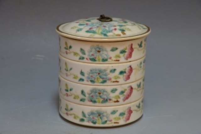 Peony painted gold pastel box